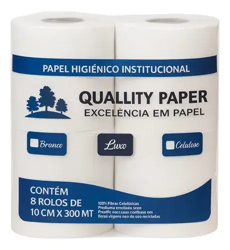 Papel Hig Fs Rolao Quality 9CM 8X300M